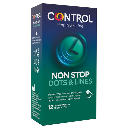 Control Preservativos Nonstop Dots and Lines 12 un
