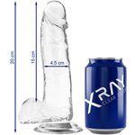 X Ray Dildo Transparente Com Bolas 20 Cm -o- 4.5 Cm
