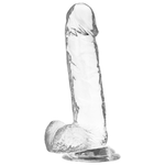 X Ray Dildo Transparente Com Bolas 20 Cm -o- 4.5 Cm