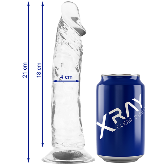 Dildo Transparente de Rayos X de 21 Cm -o- 4 Cm