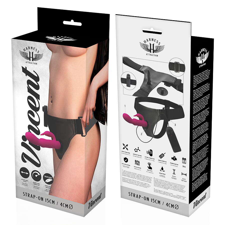 Harness Attraction Rnes Vibrador Coelho Vincent 15 Cm -o- 4 Cm