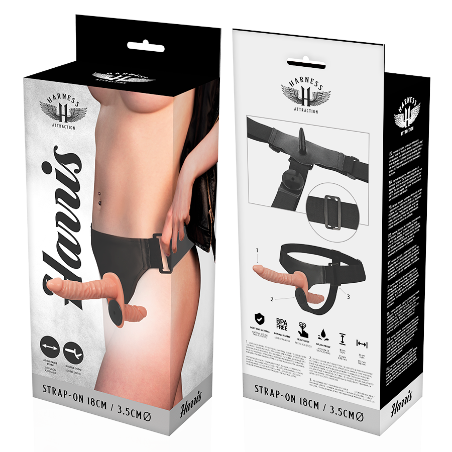 Harness Attraction Harris Dupla Penetraci N Com Vibrao 18 Cm -o- 3.5 Cm