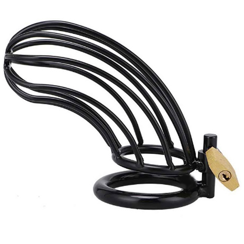 Metal Hard Gaiola de Anel de Castidade de Pssaro Preto de Metal