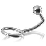 Metal Hard Anel de Galo Com Gancho Anal Intruso 45mm