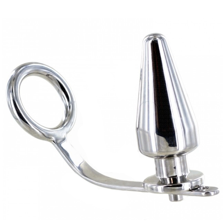 Metal Hard Anel de Ao Com Plug Anal 45 X 50mm