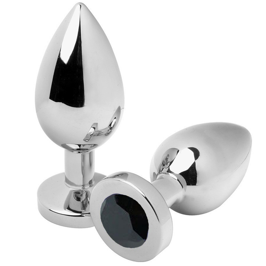Tampón Anal de Metal Diamante Negro Pequeño 5,71cm