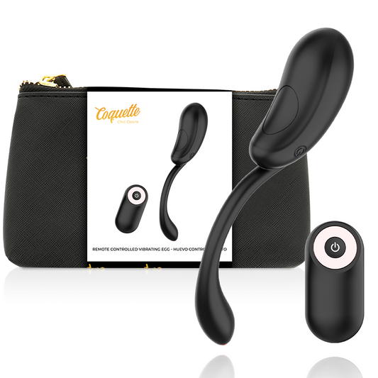 Coquette Chic Desire Huevo Vibrador Recargable con Mando a Distancia Negro/Oro