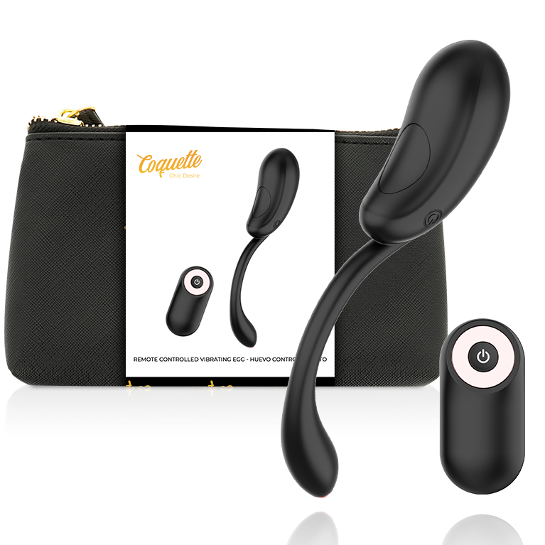 Coquette Chic Desire Huevo Vibrador Recargable con Mando a Distancia Negro/Oro