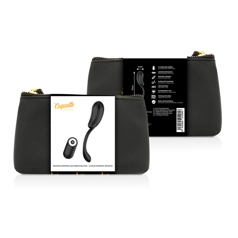 Coquette Chic Desire Ovo Vibrante Controle Remoto Recarregvel Preto/ Ouro