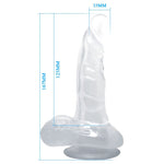 Dildo Realista Con Ventosa y Testículos 16.7 cm Transparente