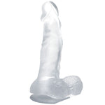 Dildo Realista Con Ventosa y Testículos 16.7 cm Transparente