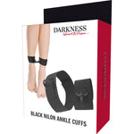 Darkness - Grilletes de tobillo de nailon negro