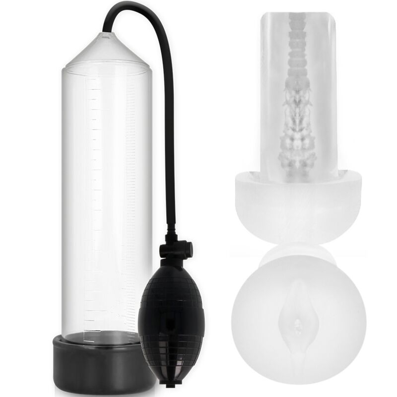 Bomba para el pene transparente RX3 con funda de placer