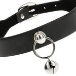 Coquette Chic Desire - Colar de Couro Vegano Acessório Mulher Chocalho/Aro