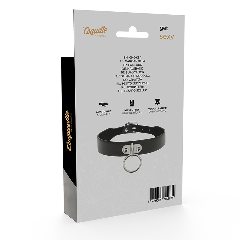Coquette Chic Desire - Colar de Couro Vegano Acessório Fetish Mulher