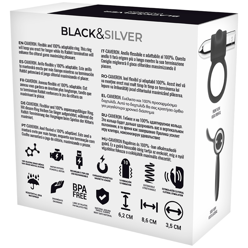 Black&Silver - Anel Recarregável Cameron Prata