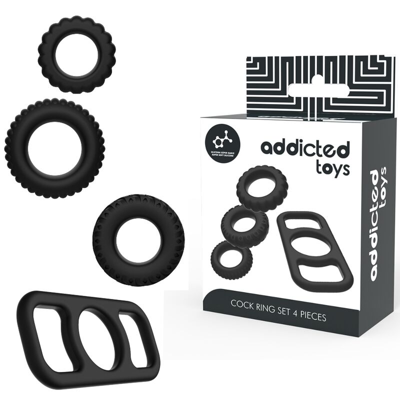 Addicted Toys - Set de Anillos para Pene 4 Piezas