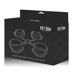 Fetish Submissive Conjunto de Algemas de Mãos e Tornozelo Com Forro de Noprene