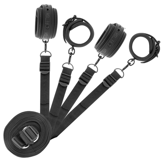 Fetish Submissive Conjunto de Algemas e Gravatas Com Forro de Noprene