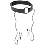 Fetish Submissive - Anillo de Mordaza con Pinzas para Pezones