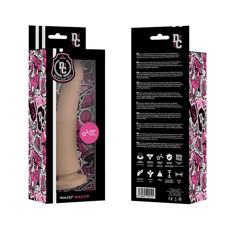 Delta Club - Brinquedos Dildo Médico Natural Silicone 17 cm -O- 3 cm