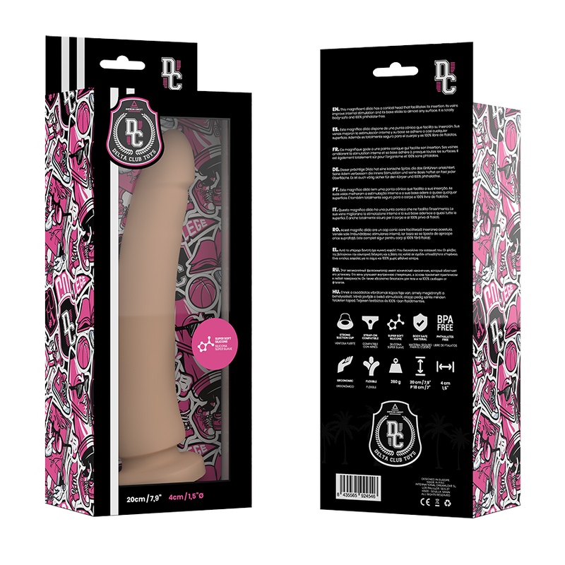 Delta Club - Toys Dildo Médico Natural Silicone 20 cm -O- 4 cm