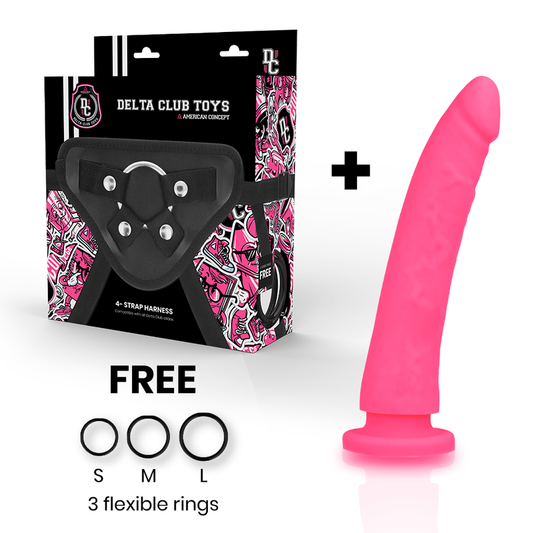 Delta Club Juguetes de Atar + Dildo Rosa de Silicona 17 Cm -o- 3 Cm