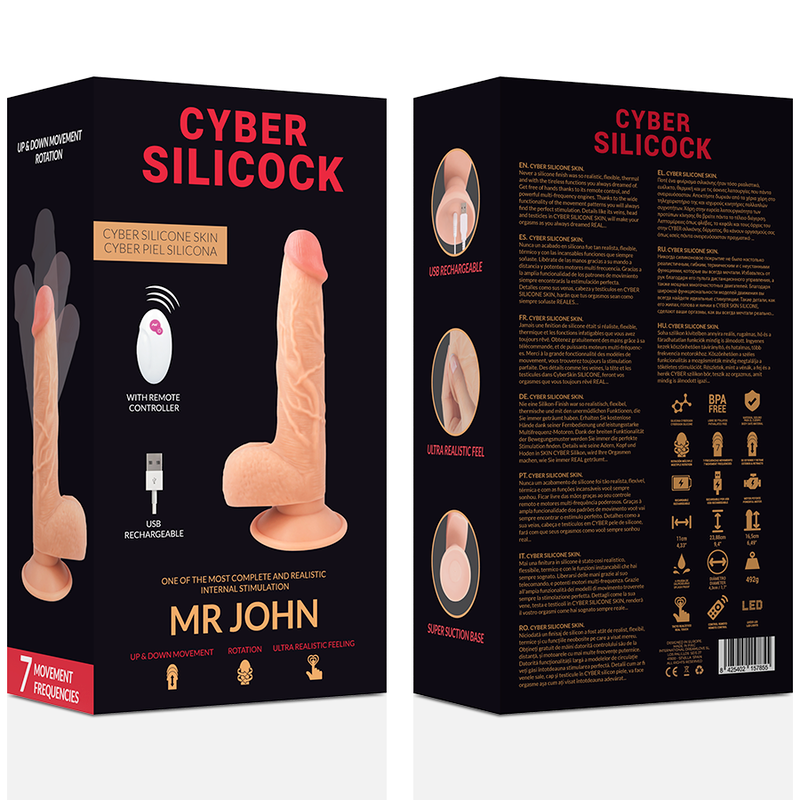 Cyber Silicock Control Remoto Realista Mr John 23.88 Cm -o- 4.3 Cm
