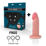 Arnés Rockarmy + Dildo Realista Tigre de Doble Densidad 14 Cm -o- 4.46 Cm