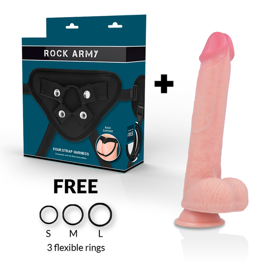 Rockarmy Arn S + Dildo de Silicona Líquida Premium Kingcobra 24 cm -ø- 4.77 cm