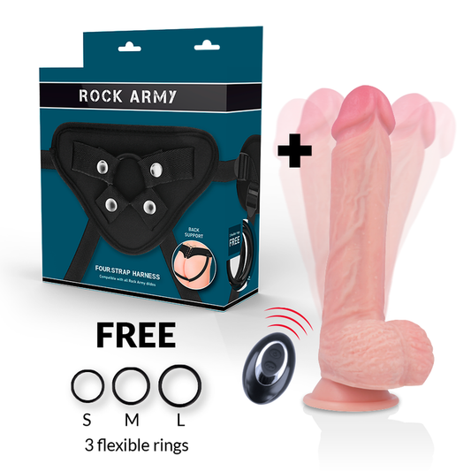 Rockarmy Arcote + Vibrador de Silicona Líquida Premium Apache Control Remoto 20.5 Cm -o- 4.62 Cm