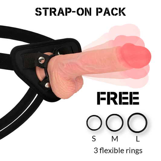 Arnés Rockarmy + Rotador y Vibrador Hawk 22 Cm -o- 4.6 Cm