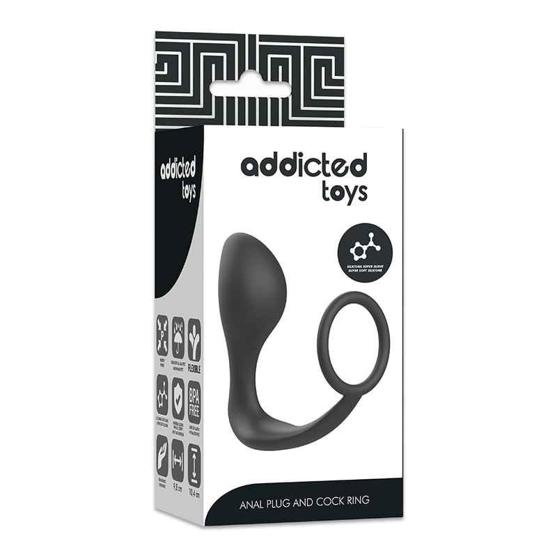 Addicted Toys -Plug Anal Com Anel de Silicone Preto