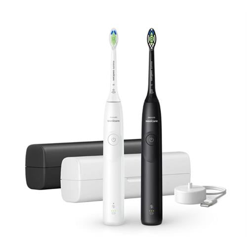 Philips Pack de 2 Escovas de Dentes Elétricas HX7109/01 - Preto + Branco