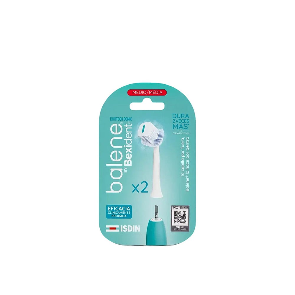 ISDIN Balene By Bexident Duotech Sonic Replacement Head Electric Medium Toothbrush X2