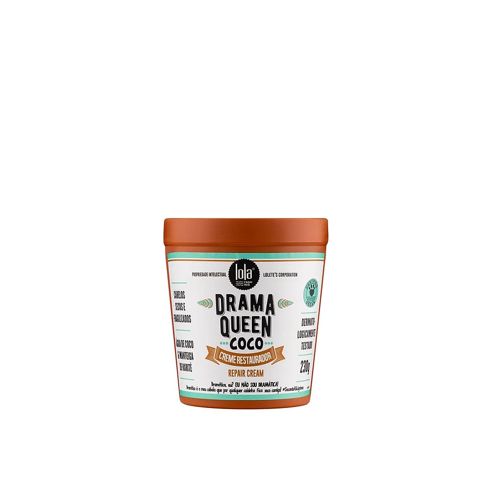 Lola Cosmetics Drama Queen Coconut Reparador Cream Máscara de Pestanas de Péstanas Capilar 230 G
