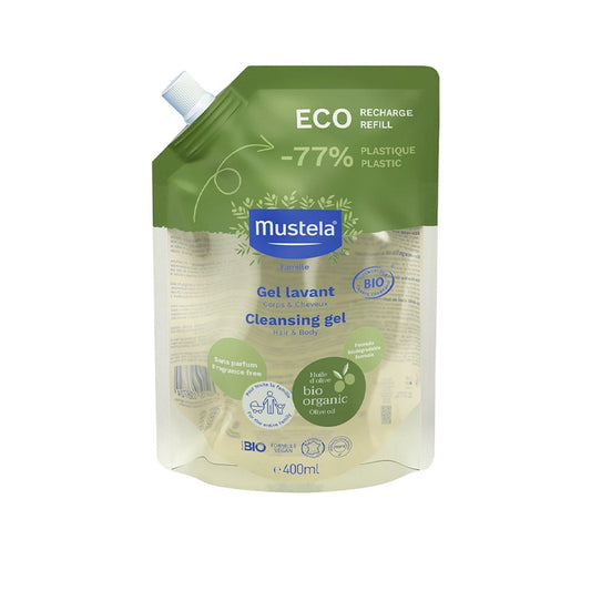 Mustela BIO Organic gel de limpeza Fragrance-Free Eco Refill 400ml