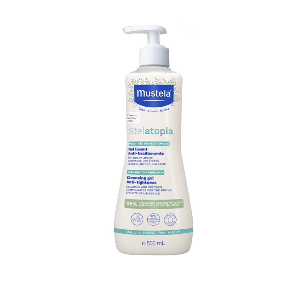 Mustela Stelatopia gel de limpeza Atopic Skin Fragrance-Free 500ml