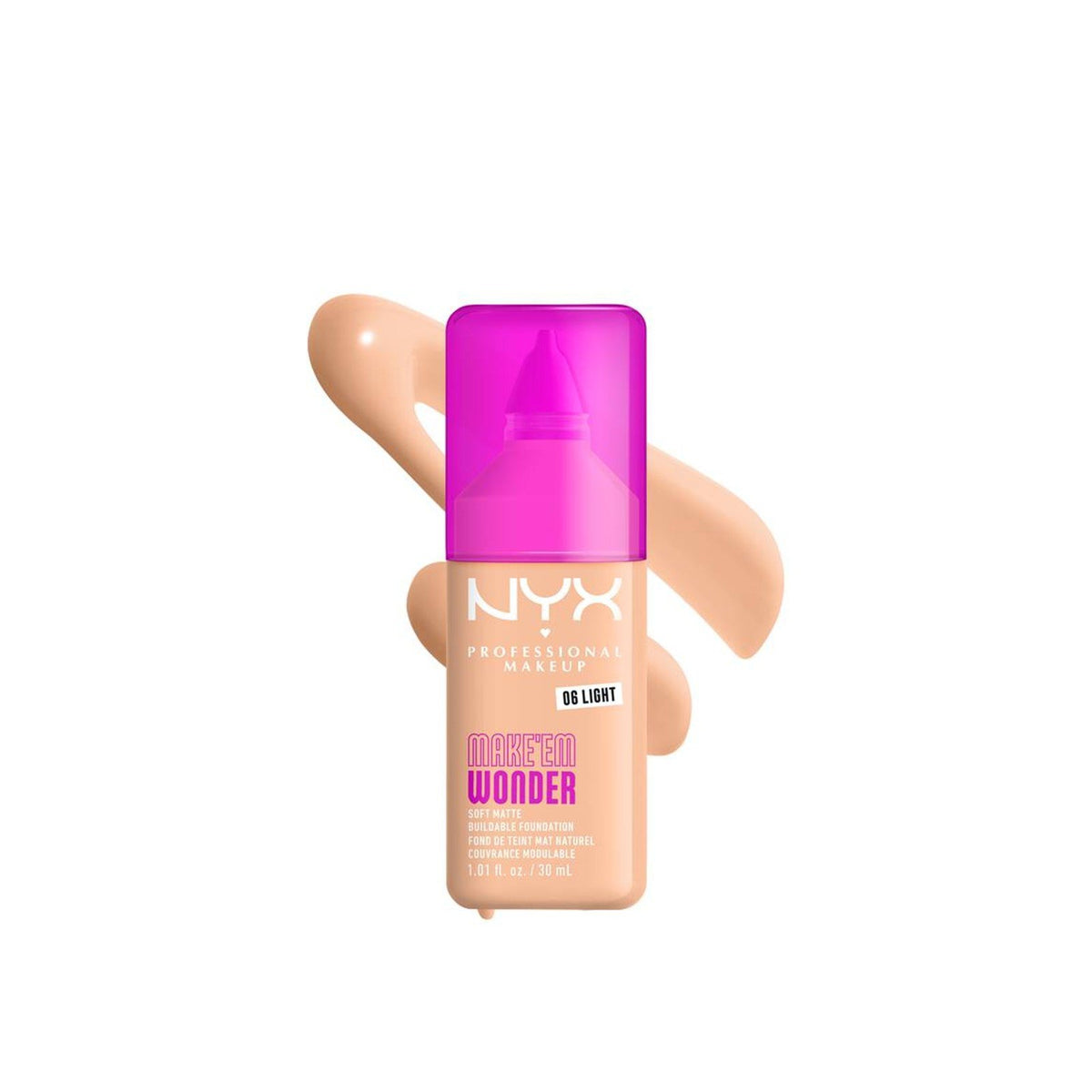 Nyx Professional Make Up NYX Pro Makeup Make'em Wonder Base Mate Suave de Cobertura Modulável 06 Light 30ml