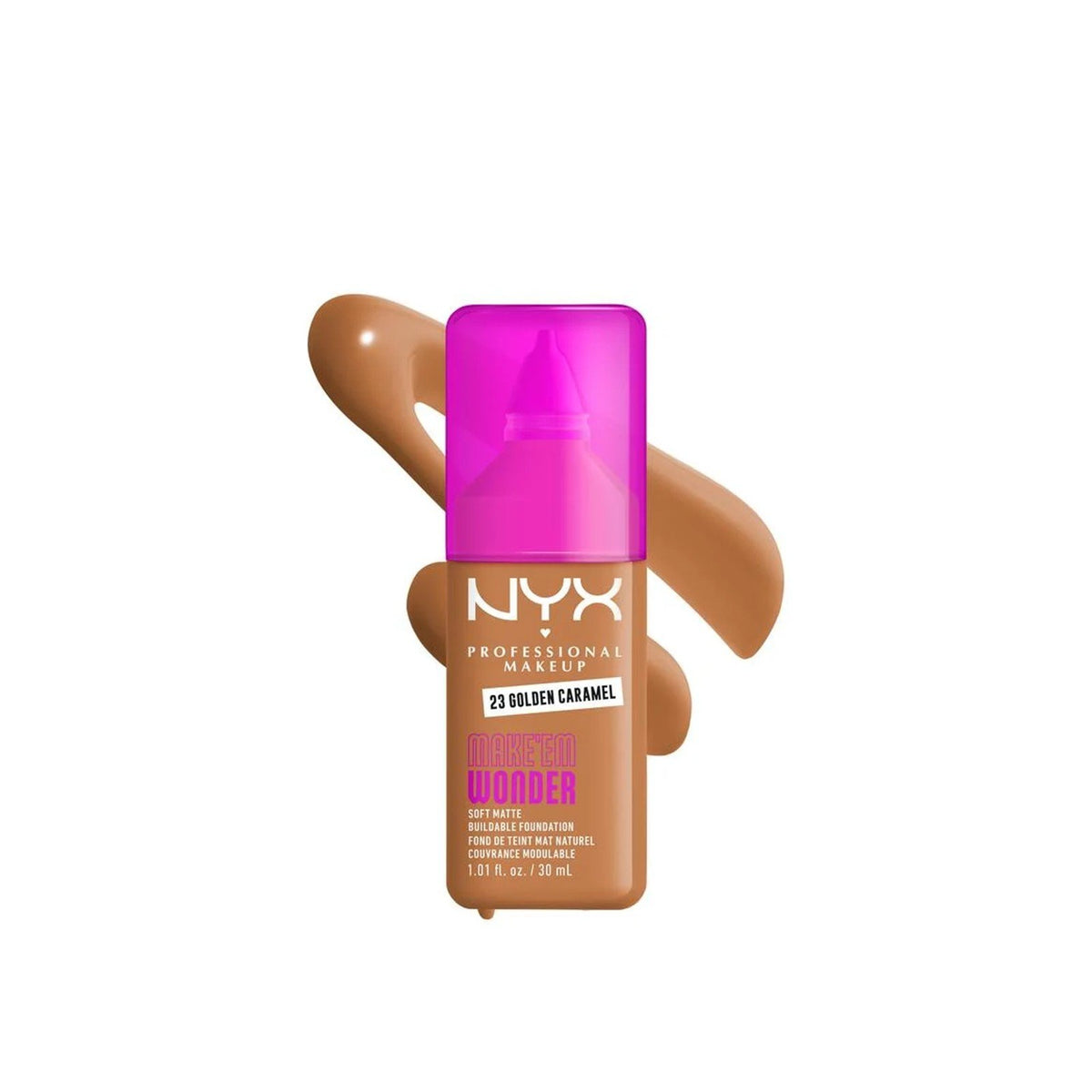 Nyx Professional Make Up NYX Pro Makeup Make'em Wonder Base Suave Mate Modulável 23 Golden Caramel 30ml
