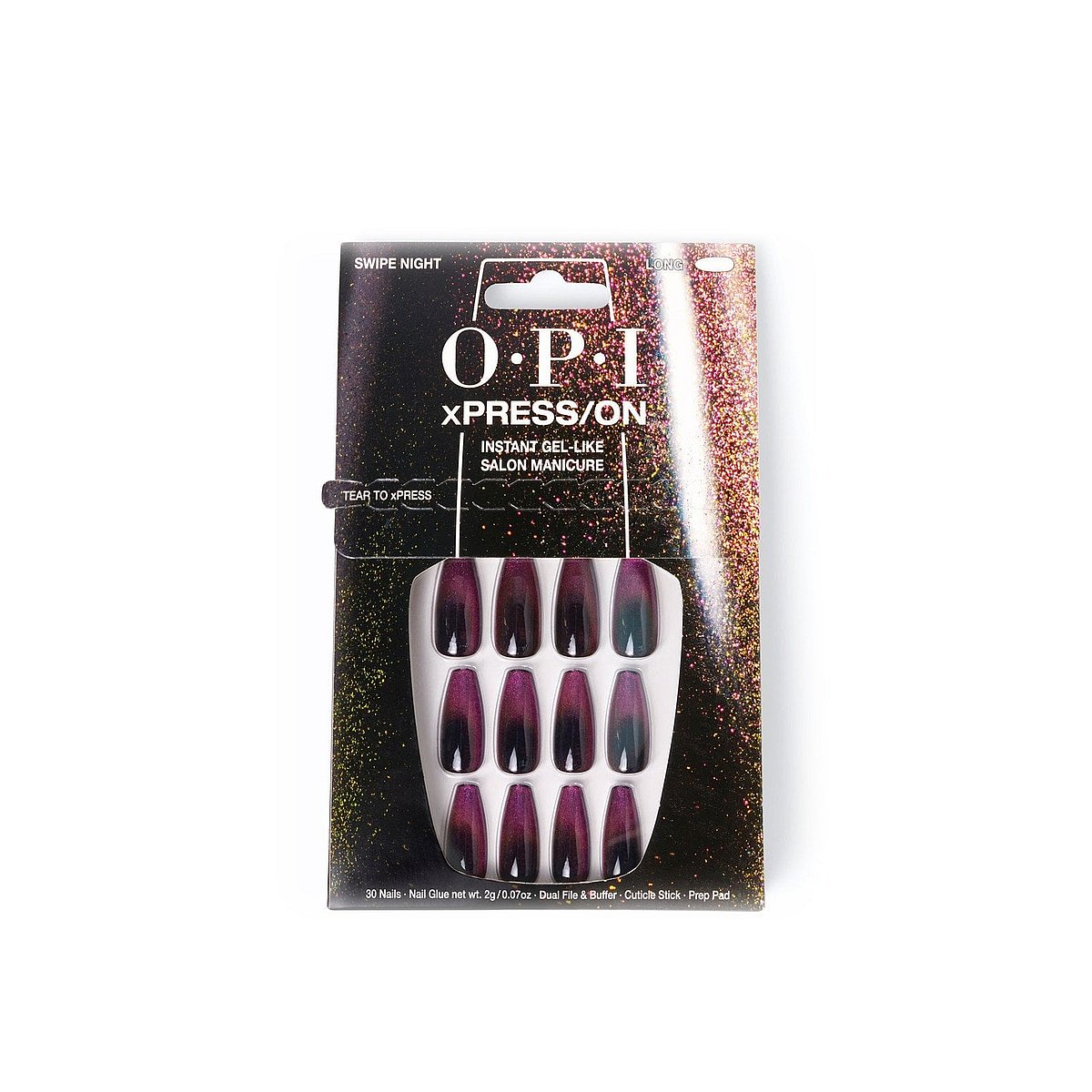 OPI xPRESS/ON Unhas Postiças Compridas Swipe Night x30