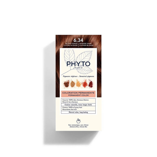 Phytocolor coloración permanente Tono 6.34 Rubio Oscuro Cobrizo Intenso