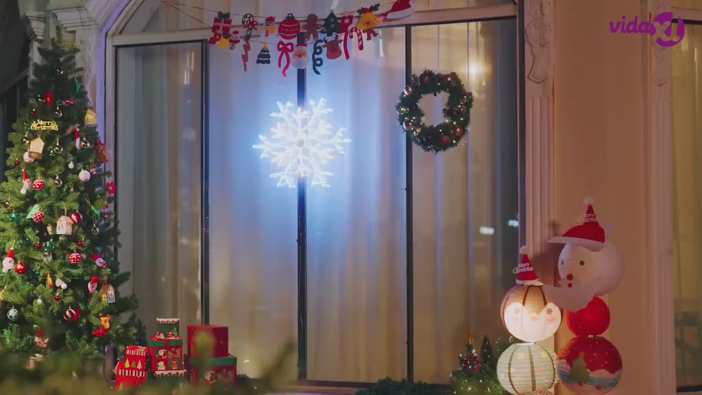 HKH Floco de Natal com 180 LED em PVC - Branco Quente