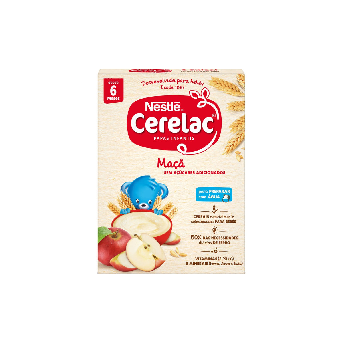 Cerelac Papa Láctea de Maçã +6M 250 g