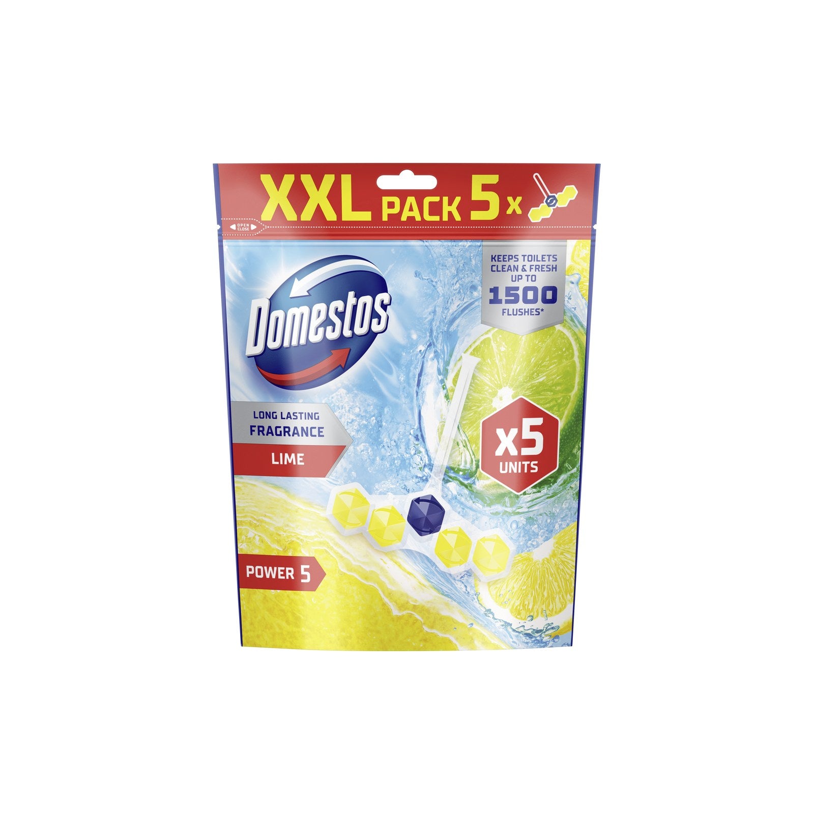 Bloco Sanitário Domestos Power 5 Lime 250 g 5 un