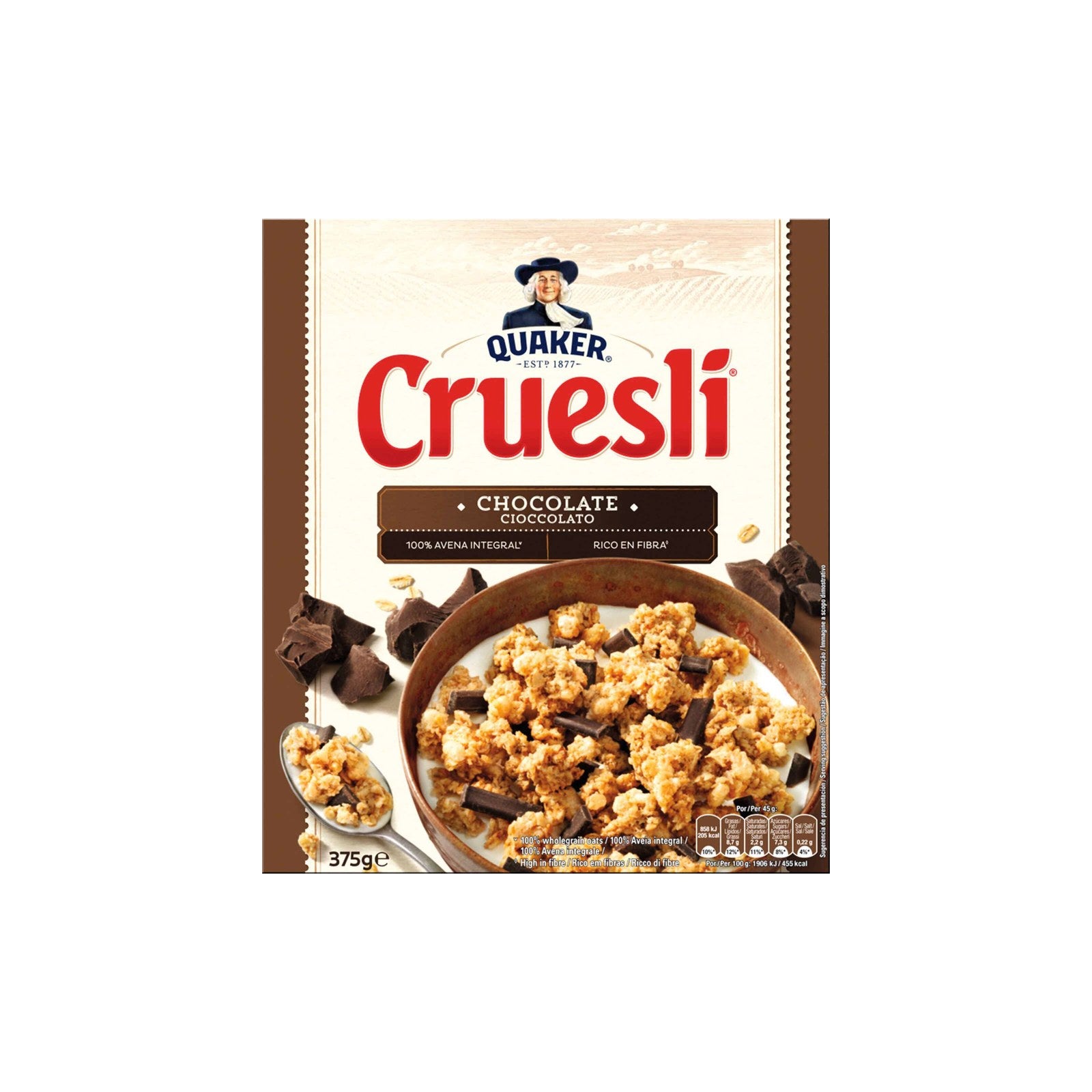 Granola de Aveia com Chocolate Cruesli Quaker 375 g