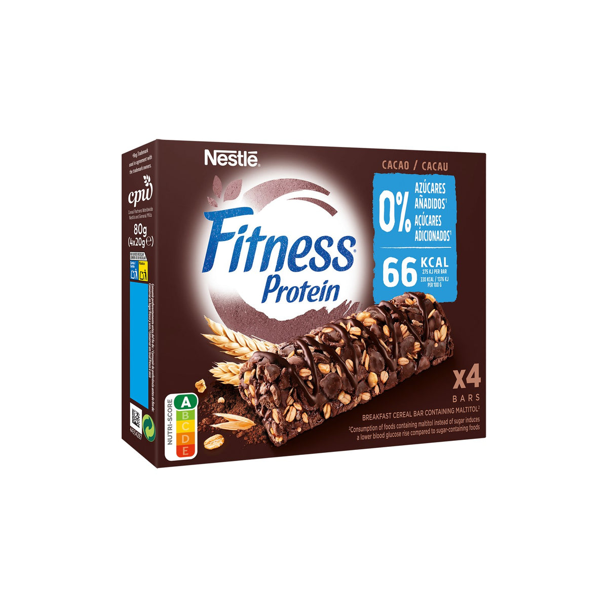 Fitness Barras Proteicas Cacau sem Açúcar 80 g