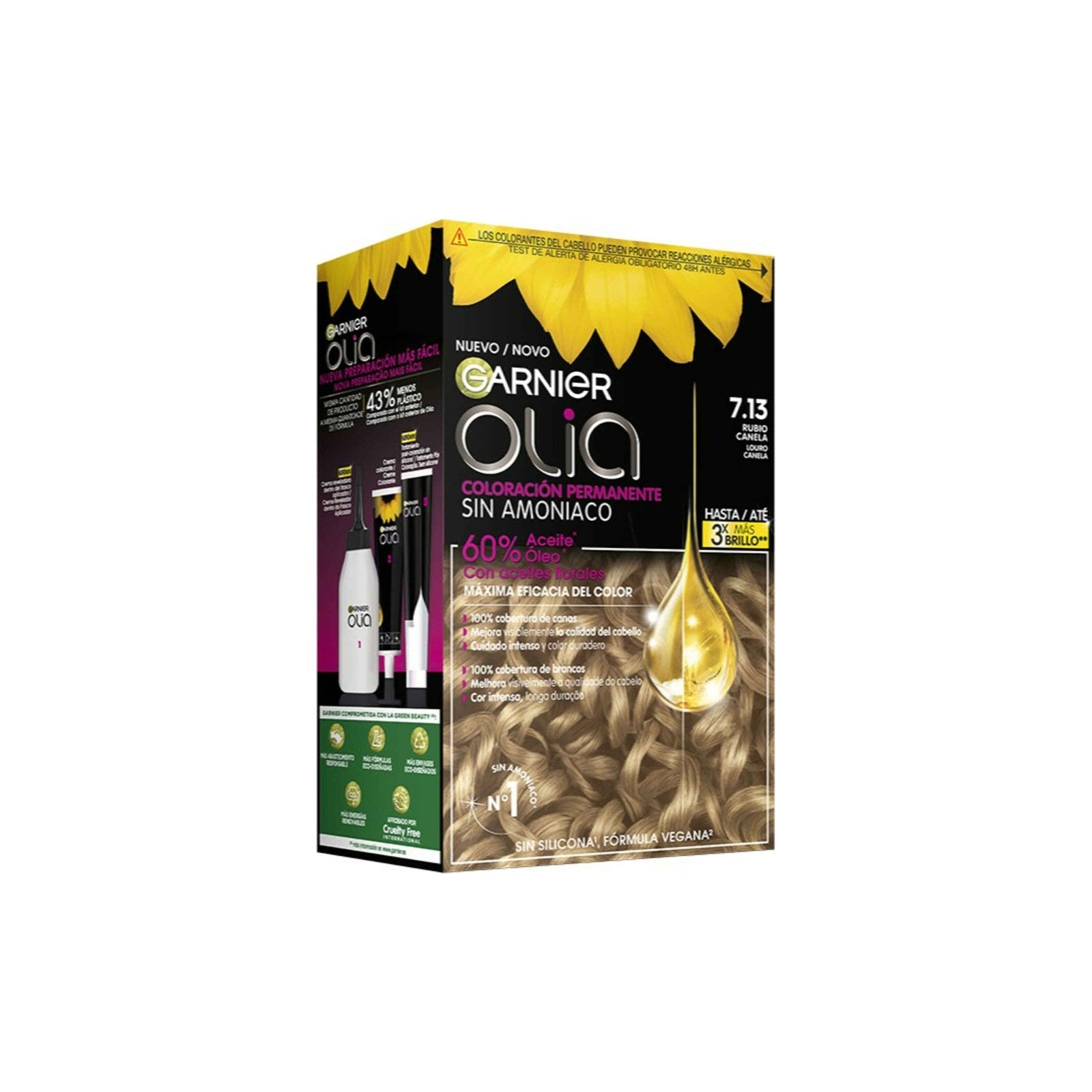 Garnier Olia Coloração Permanente 7.13 Louro Canela 1 un