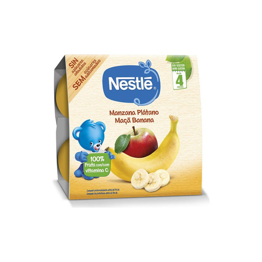 Nestlé Puré de Fruta Maçã e Banana +4M 4x100 g