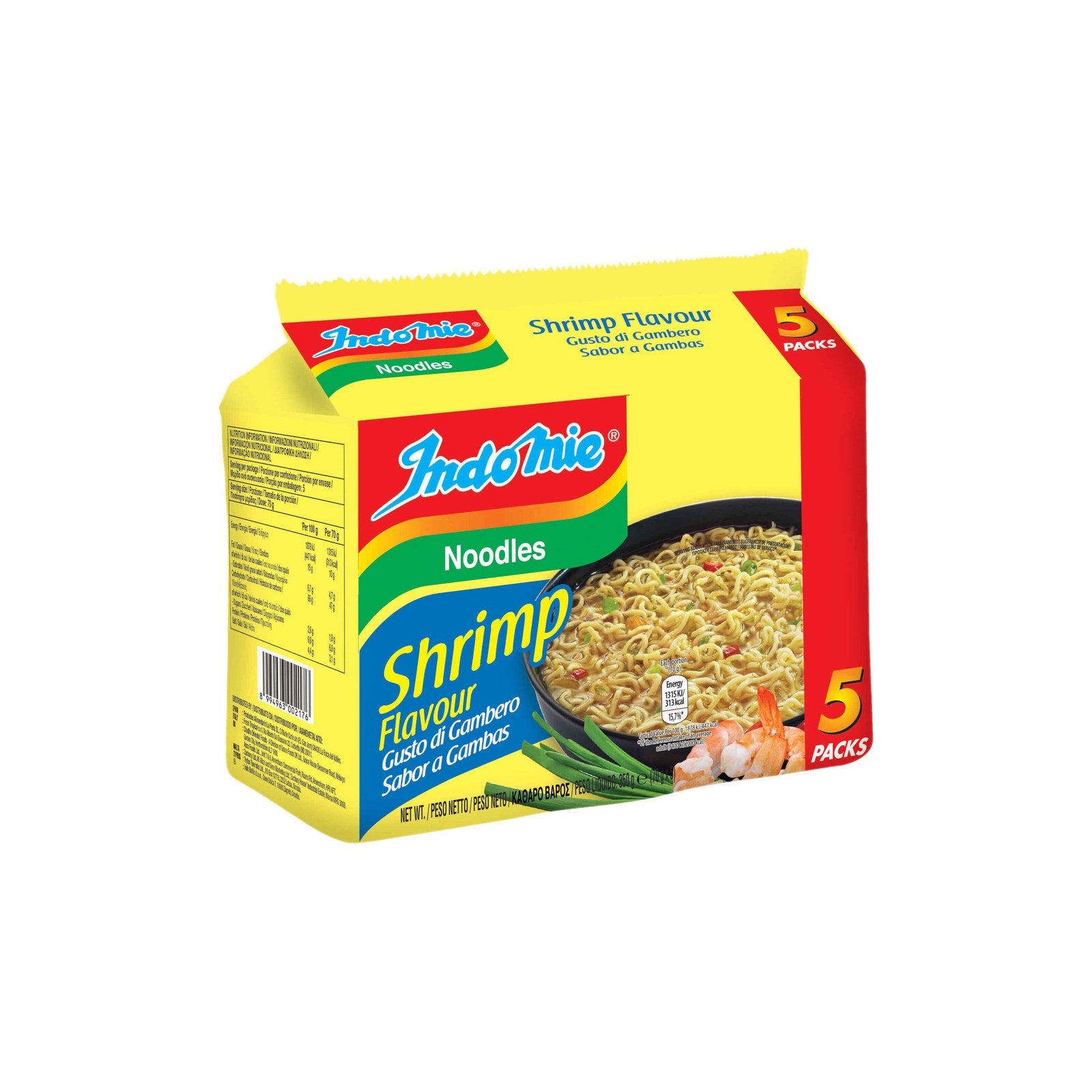 Indómie Noodles Sabor a Camarão 5x70 g